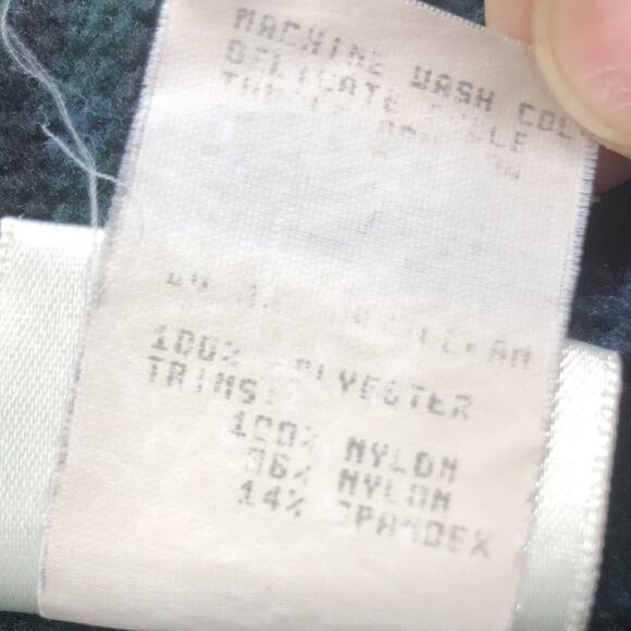 Vintage LL Bean Fleece Pullover Top Womens M Hooded 1/4 Snap Green Made in USA - Picture 7 of 7